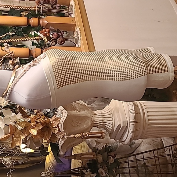 HKR Collection Metallic Gold Polka Dot Tank/Tube/Tunic Top Size: M - Picture 3 of 9